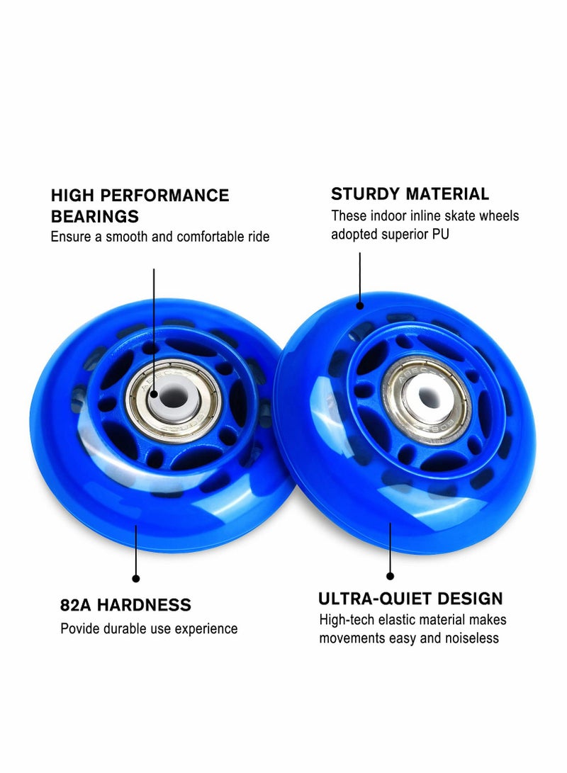 8 Pack 64mm, 82A/84A Inline Skate Wheels with ABEC-7 Bearing, Indoor/Outdoor Roller Skate Wheels, Roller Blade Skating Wheels, Training Wheels for Scooters,Beginner  Roller Blades Replacement Wheel - Image 3